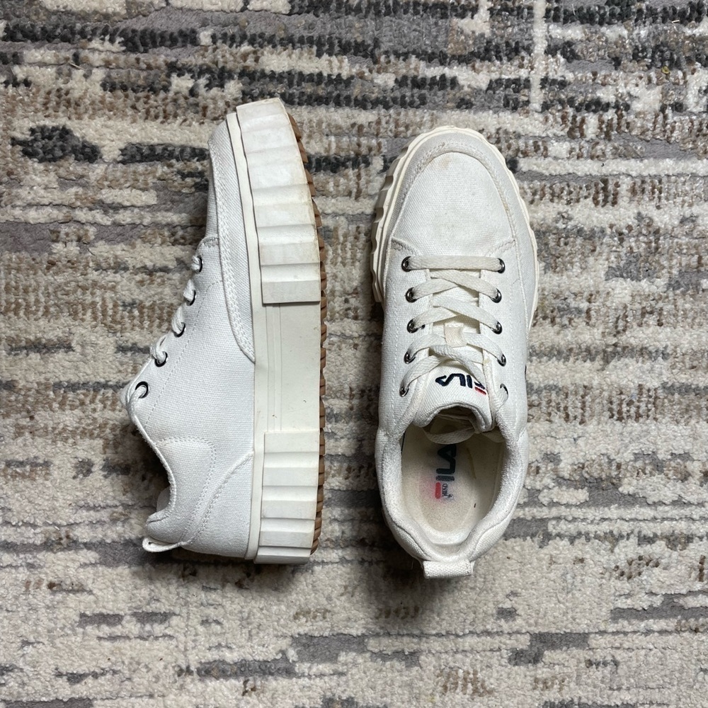 Fila Sandblast White Platform Sneakers Size 7.5 - Picture 2 of 16